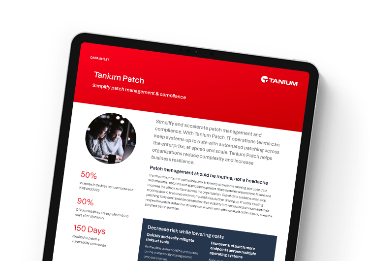 Image présentée sur mobile : fiche technique de Tanium Patch