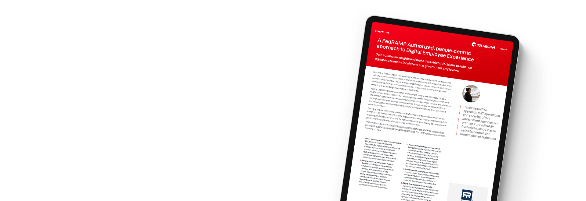 Présentation de solution autorisée par le FedRAMP de Tanium Digital Employee Experience