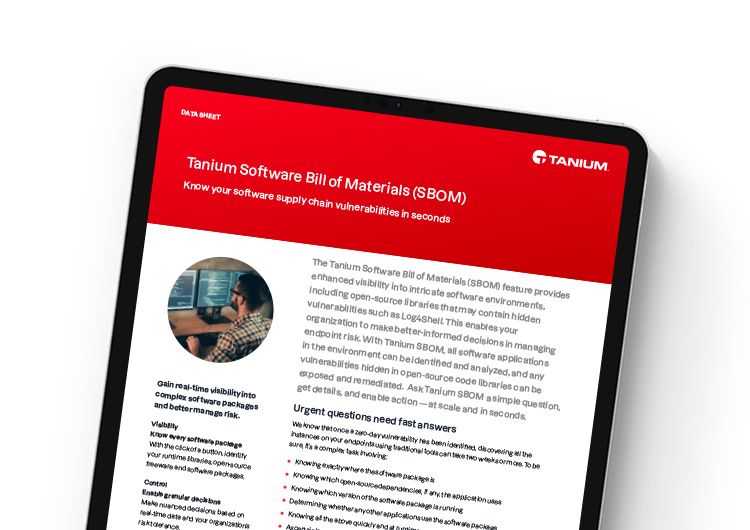 Nomenclature des logiciels Tanium (SBOM)
