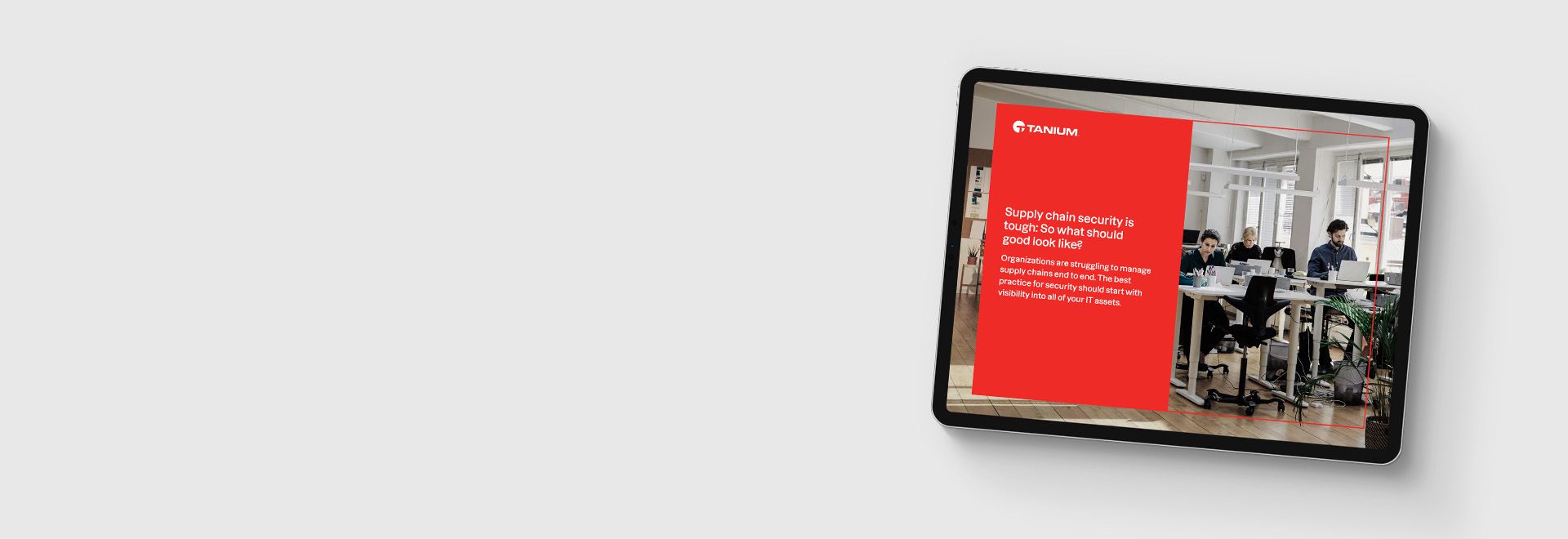 Une tablette affichant la sécurité de la chaîne d’approvisionnement est difficile : ce qui devrait bien ressembler à un eBook