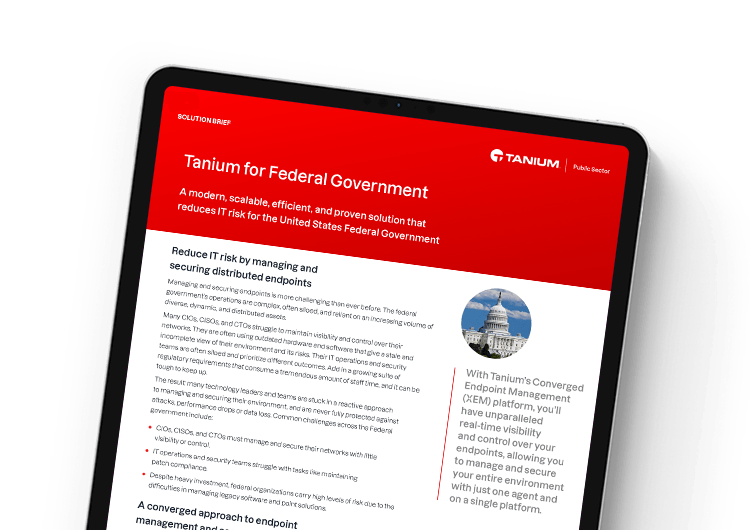 Image présentée sur mobile : Tanium pour le gouvernement fédéral