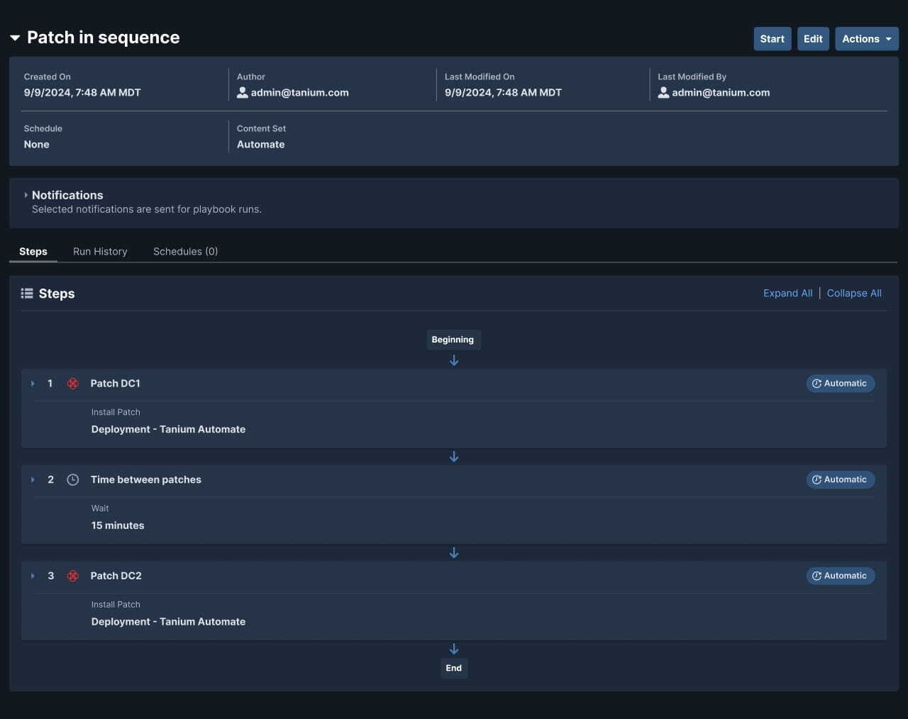 Capture d'écran de Tanium Endpoint Management