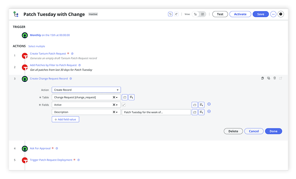 Tanium Patch Management pour ServiceNow
