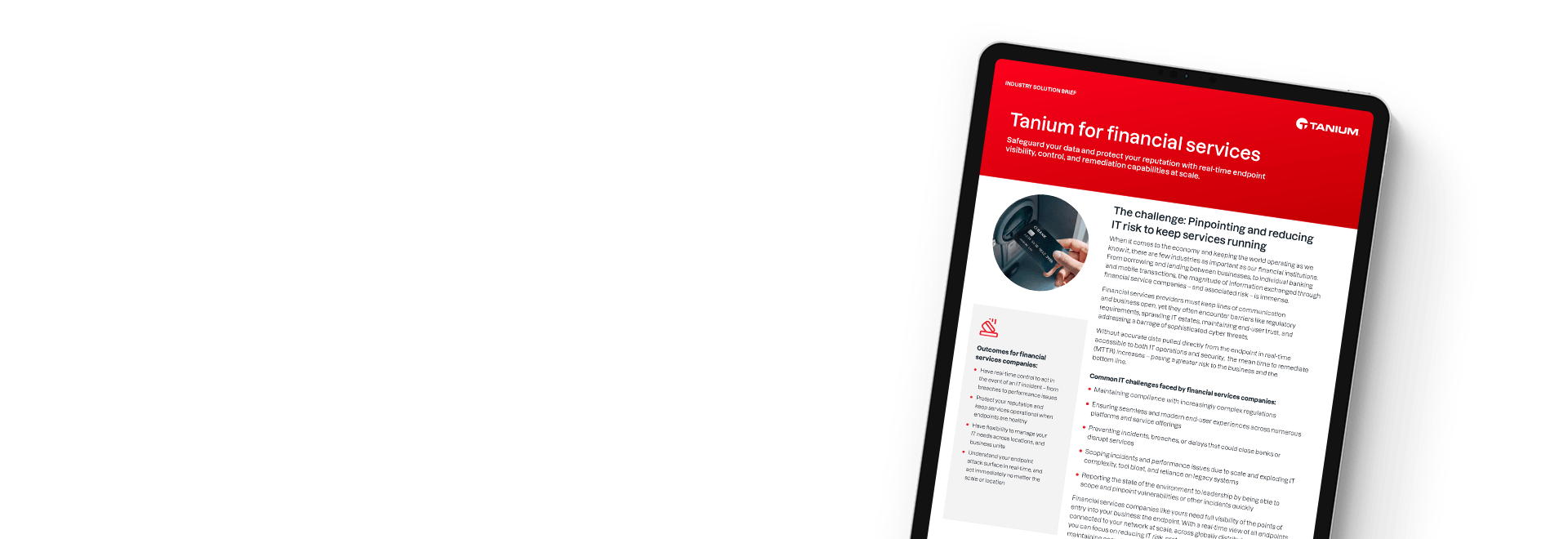 Présentation de la solution Tanium pour les services financiers