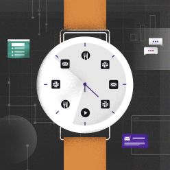 Illustration d’icône de la montre connectée avec surveillance de la sécurité