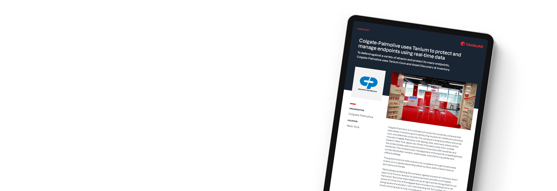 Colgate-Palmolive utilise Tanium pour protéger et gérer l’étude de cas des endpoints sur une tablette