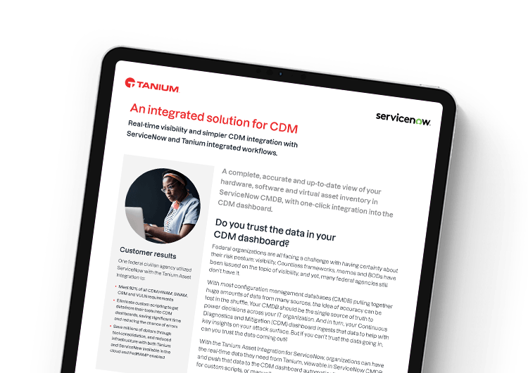 image mobile : présentation de la solution CDM Tanium pour ServiceNow