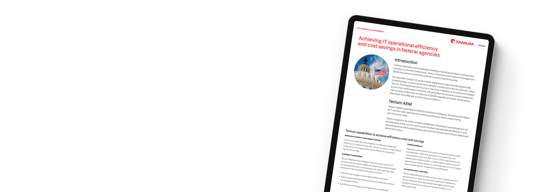 Obtenir une efficacité opérationnelle informatique et des économies de coûts dans les agences fédérales documente avec la photo du bâtiment du Capitole