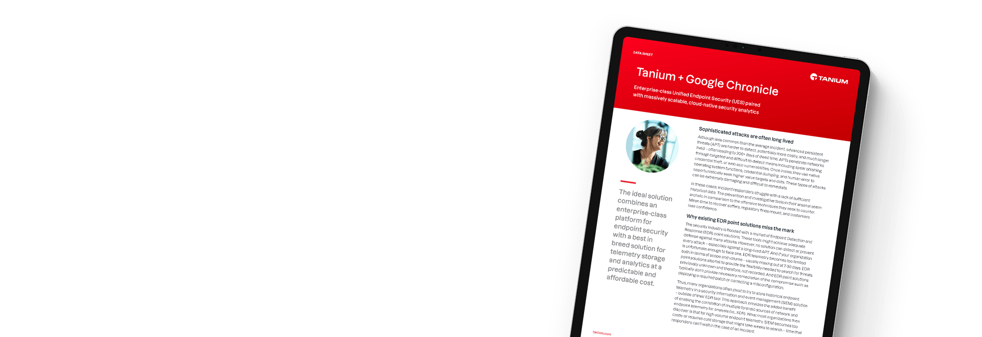 Document d’intégration des opérations de sécurité Tanium et Google sur tablette