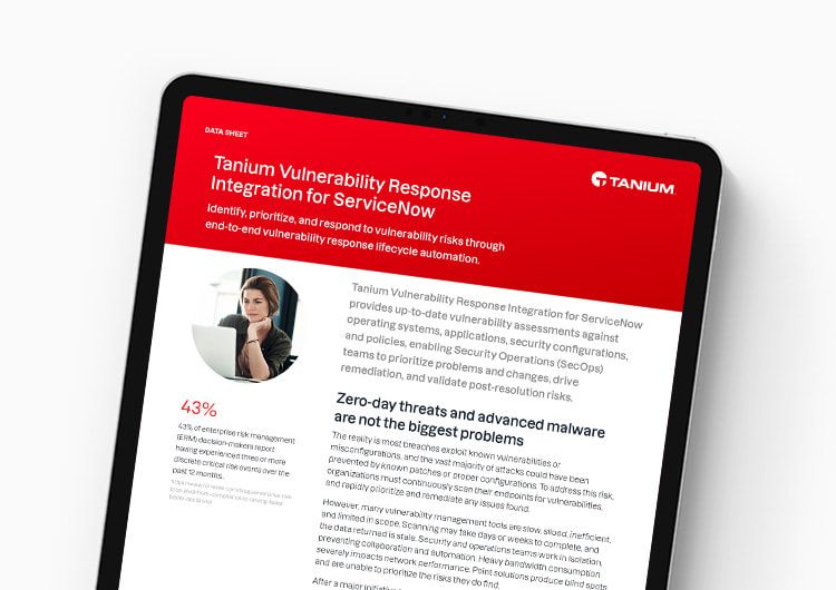 Intégration de Tanium Vulnerability Response pour ServiceNow