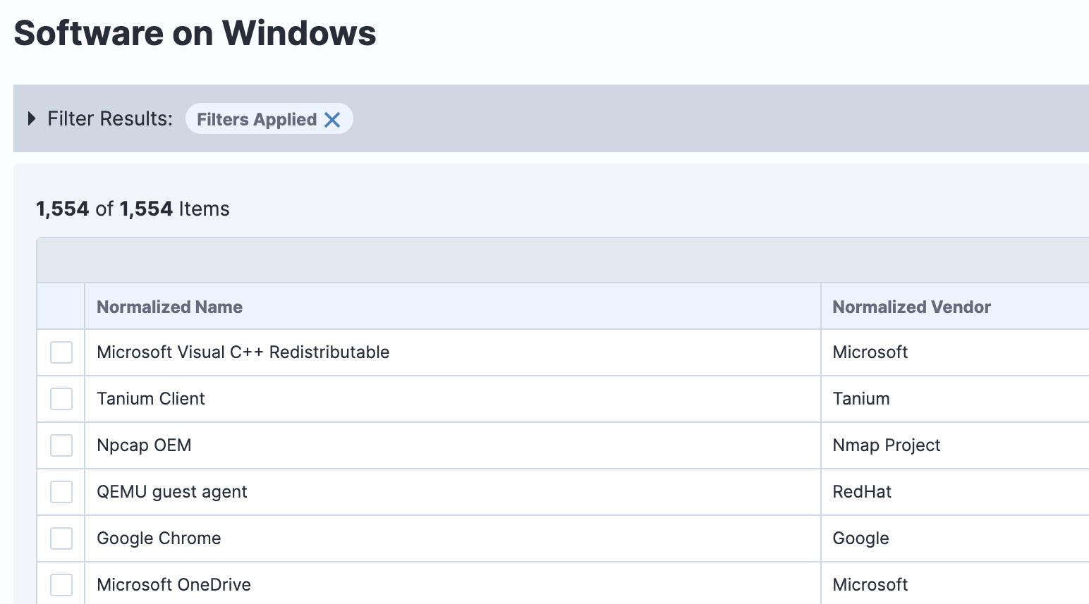 Suivre les logiciels avec Tanium