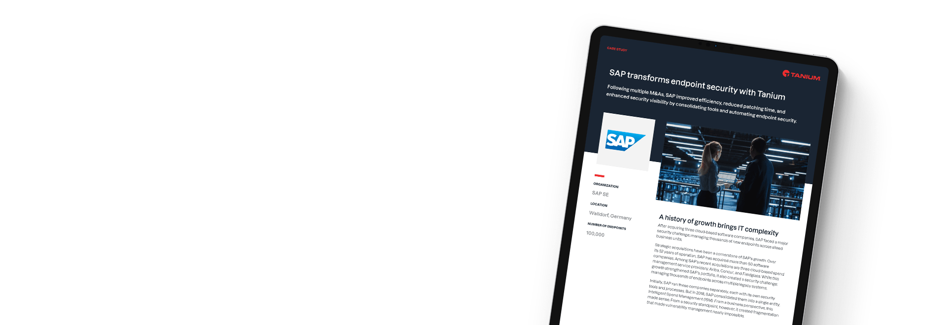 SAP transforme la sécurité des endpoints grâce à l’étude de cas Tanium sur tablette