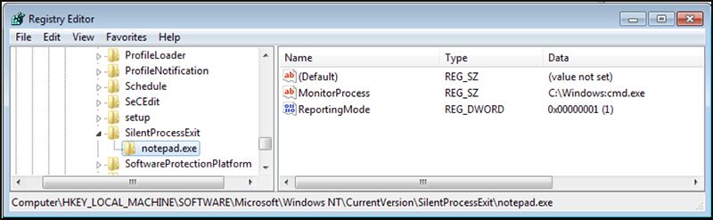 Capture d’écran de l’éditeur de registre Windows montrant les entrées de registre Notepad++