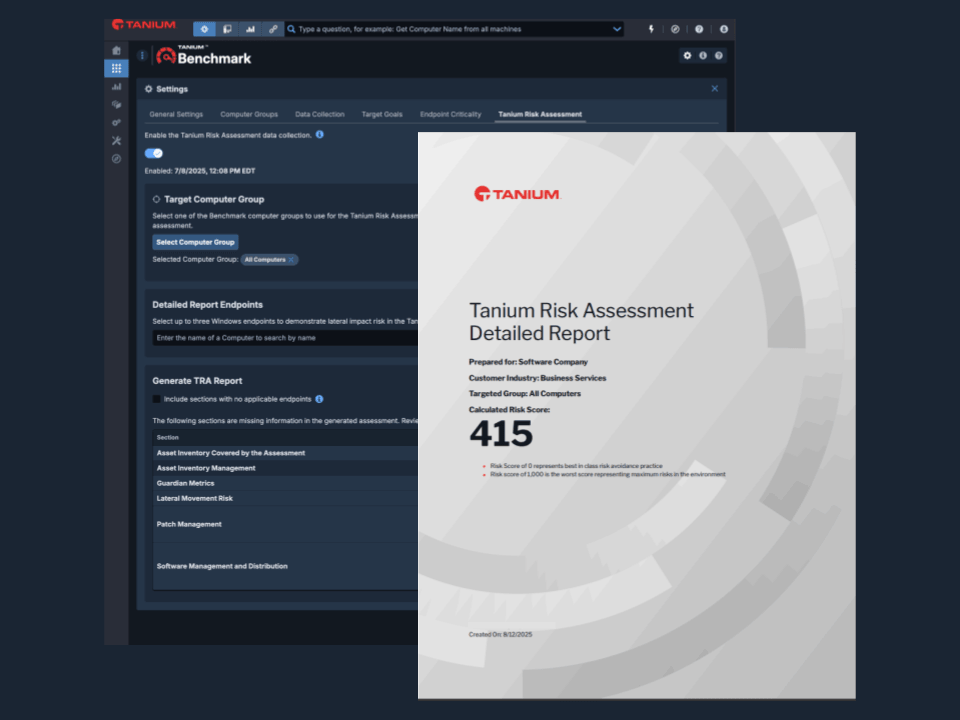 Figure 1 : page de couverture de Tanium Benchmark et Tanium Risk Assessment