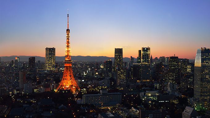 Image du coucher de soleil de Tokyo Skyline