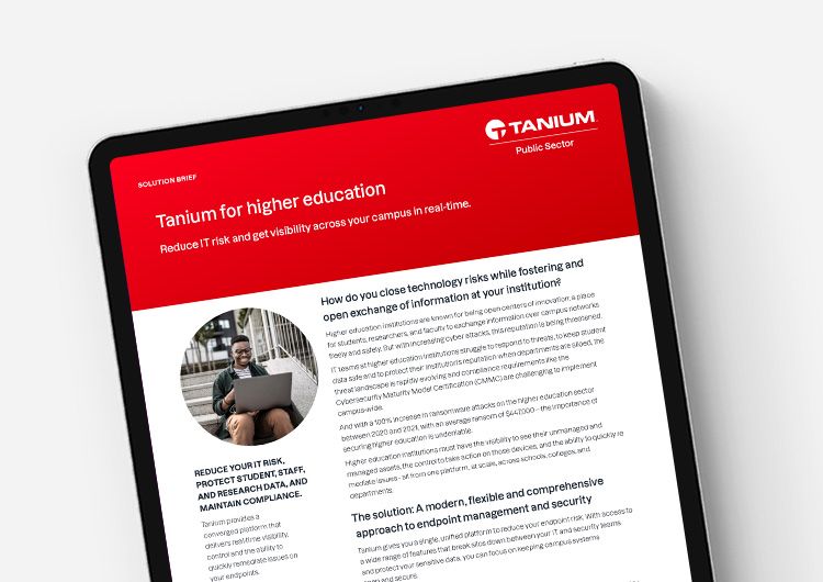 Présentation de la solution Tanium pour l'enseignement supérieur