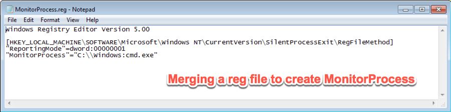 Éditeur de registre Windows montrant le processus de création de fichier de fusion de registre