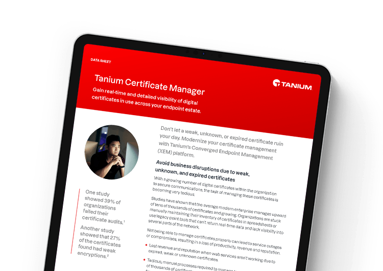 Gestionnaire de certificats Tanium