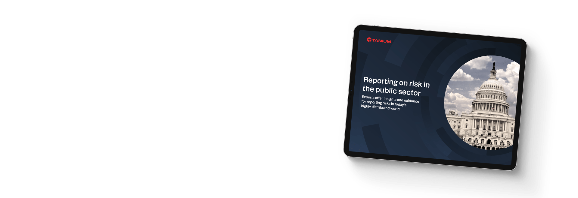 Maquette de tablette de l’eBook « Comment signaler les risques dans le secteur public » avec le bâtiment du Capitole