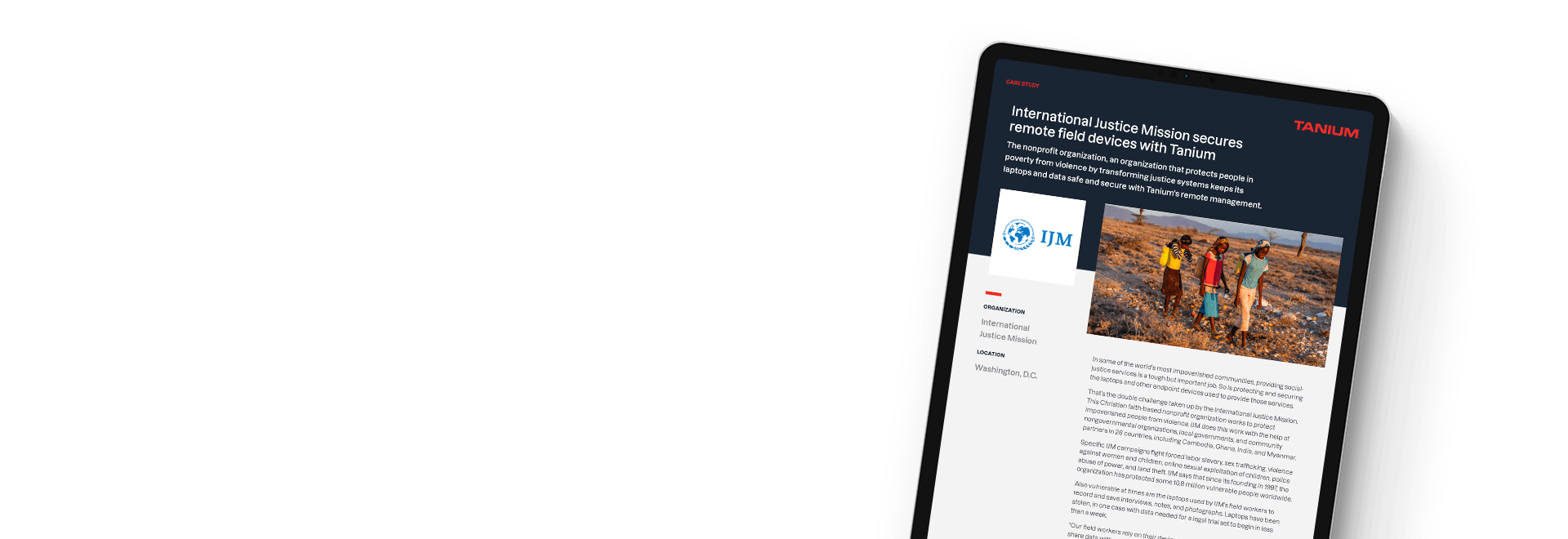 Étude de cas International Justice Mission sécurisant les endpoints avec Tanium