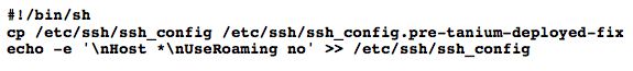 Script Shell pour sauvegarder et corriger la configuration SSH pour désactiver l’itinérance des utilisateurs