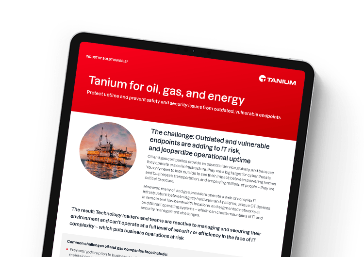 Image en vedette mobile : Tanium pour le pétrole, le gaz et l’énergie
