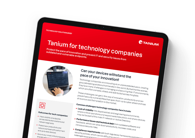 Mobile featured image: Tanium for technology companies industry brief