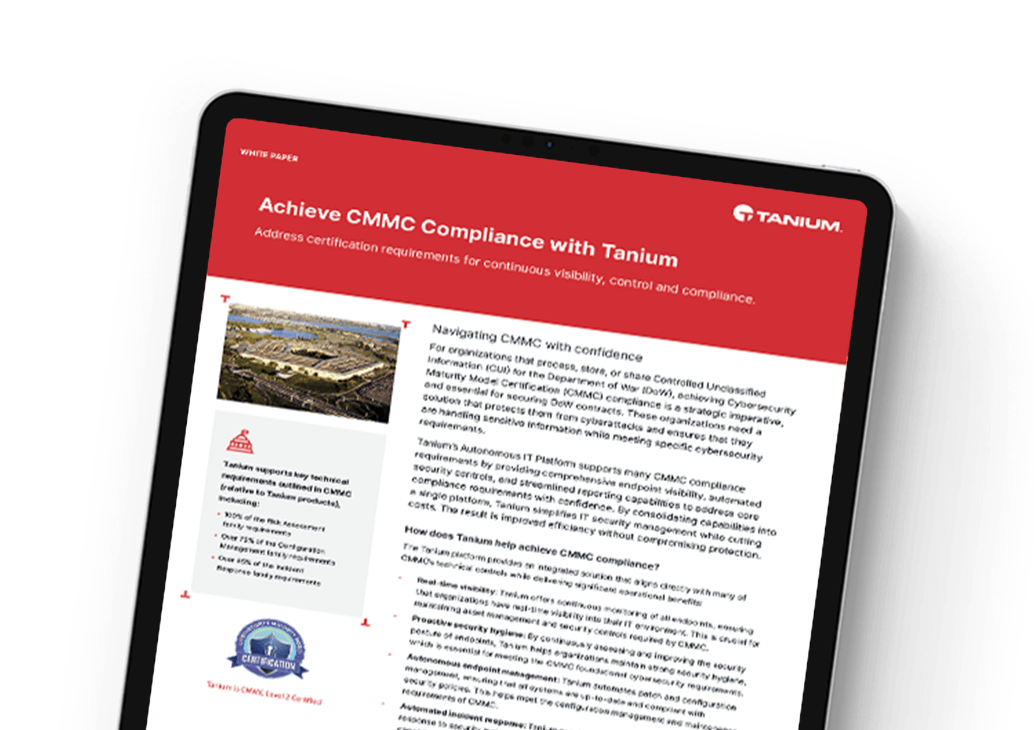 Image du livre blanc Tanium CMMC pour mobile