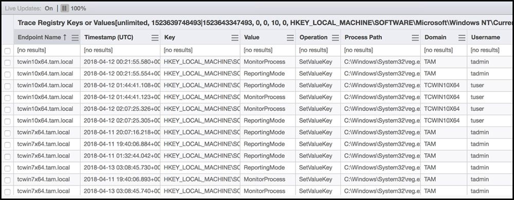 Clé de registre Tanium Trace montrant la détection des compromissions de la chaîne d’approvisionnement Notepad++