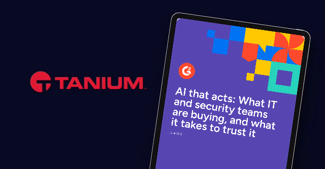 Couverture du rapport de recherche G2 : l’IA qui agit, préparée par G2 AI Custom Research pour Tanium