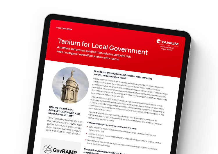 Image mobile pour Tanium pour le gouvernement local