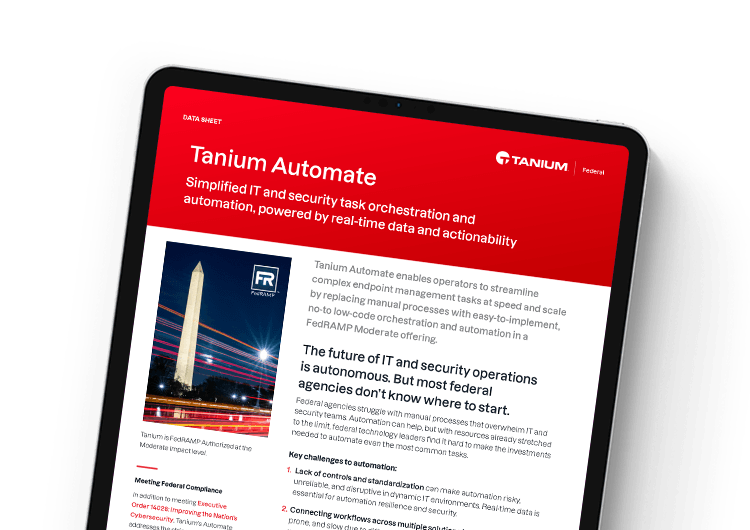 Image présentée sur mobile : Tanium Automate pour les agences fédérales - FedRamp