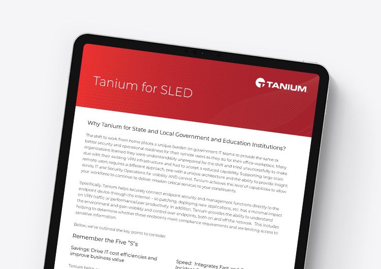 Présentation de la solution Tanium pour SLED pour mobile