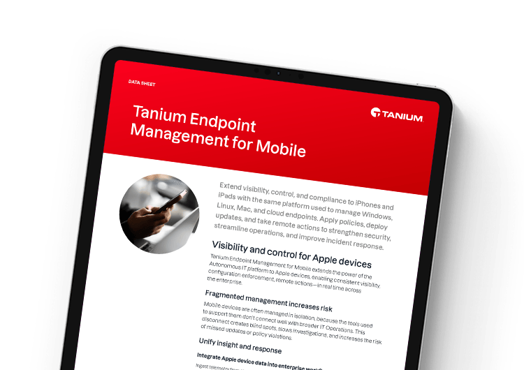 Image mobile en vedette : fiche technique de Tanium Endpoint Management pour Mobile