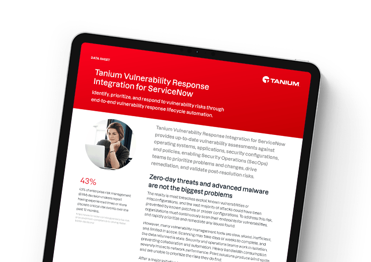 image présentée sur mobile. Réponse aux vulnérabilités pour ServiceNow
