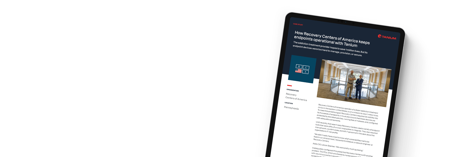 Étude de cas Recovery Centers of America pour maintenir les endpoints opérationnels