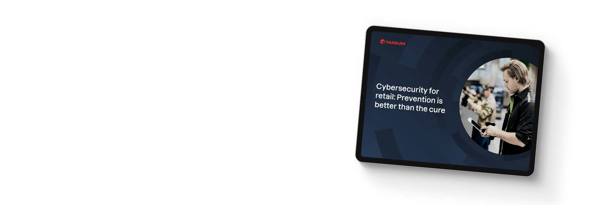 Maquette de tablette de l’eBook « Cybersécurité pour la vente au détail : la prévention est meilleure que la guérison »