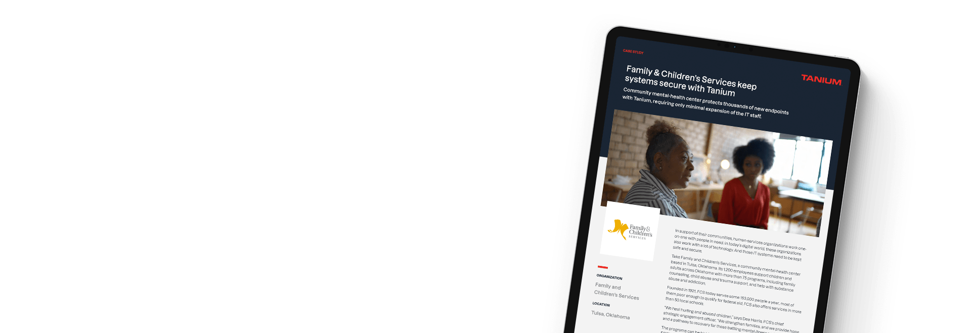 Étude de cas sur la sécurité avec Tanium pour les services aux familles et aux enfants