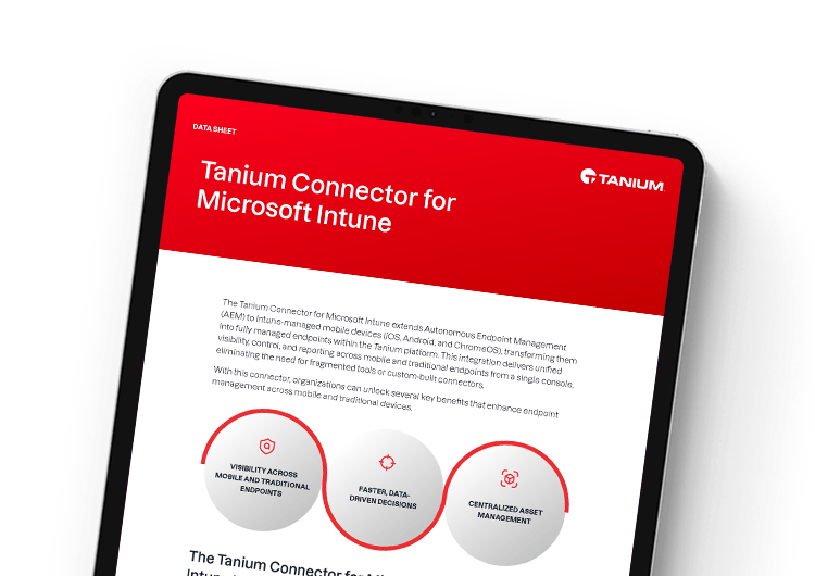 Image présentée sur mobile : fiche technique de Tanium Connector pour Microsoft Intune