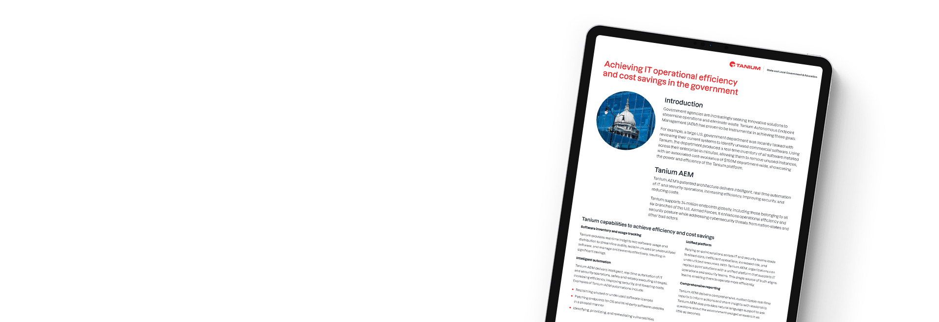 Obtenir une efficacité opérationnelle informatique et des économies de coûts dans le document gouvernemental avec Capitol Building