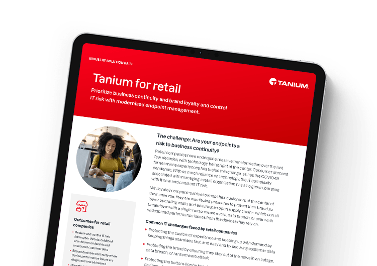 Image présentée sur mobile : Tanium pour le brief du secteur de la vente au détail