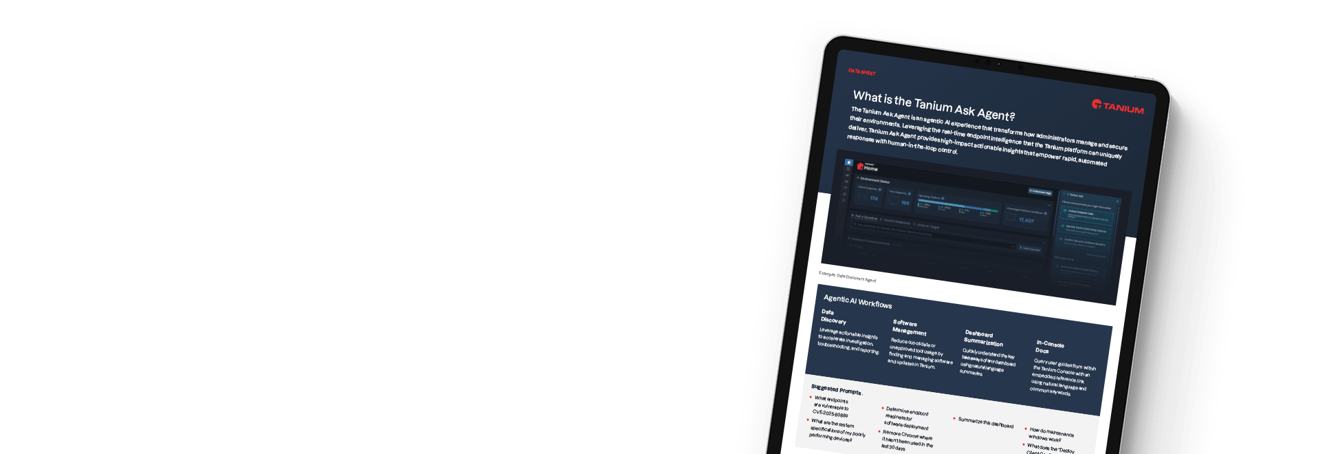 Fiche technique de Tanium Ask Agent sur tablette