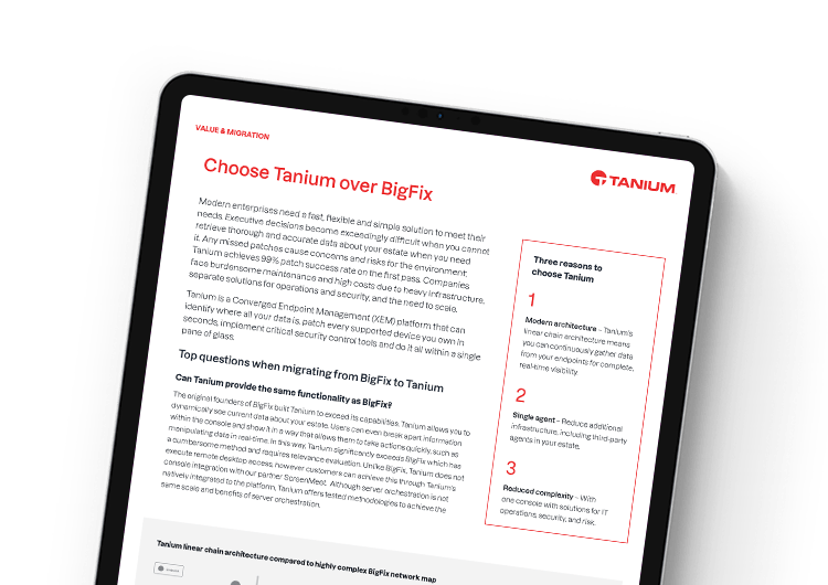 Pourquoi choisir Tanium plutôt que BigFix