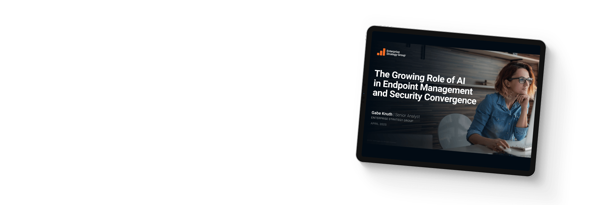 Couverture de l'eBook sur le rôle croissant de l'IA dans l'Endpoint Management et la convergence de la sécurité