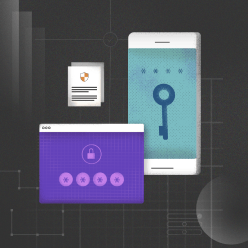 Illustration d’icône des fonctionnalités de sécurité et d’application mobile